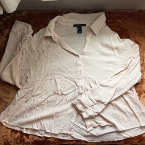 Forever 21 Light Pink Button-Down Shirt